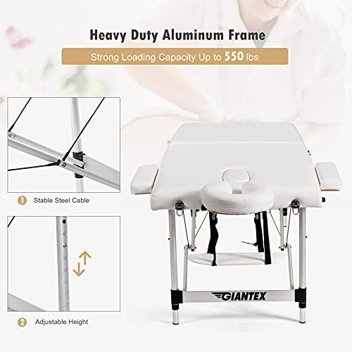 Giantex Portable Massage Table 84inch, Folding Massage Bed Aluminium Frame, H...