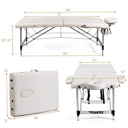 Giantex Portable Massage Table 84inch, Folding Massage Bed Aluminium Frame, H...
