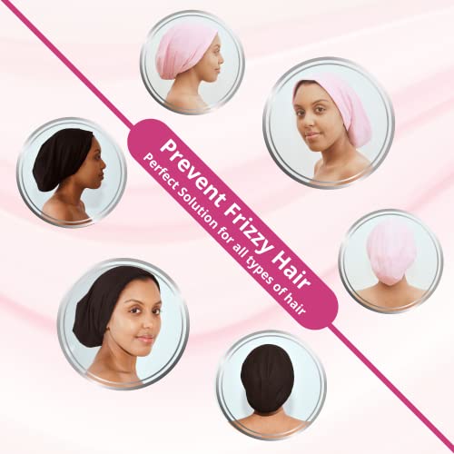 GICCHI 2 PCS Satin Bonnet Hair Cover Sleep Cap Adjustable Stay on Silk Bonnet...