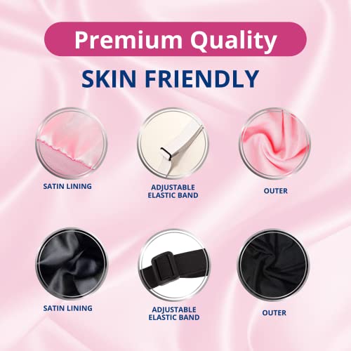 GICCHI 2 PCS Satin Bonnet Hair Cover Sleep Cap Adjustable Stay on Silk Bonnet...