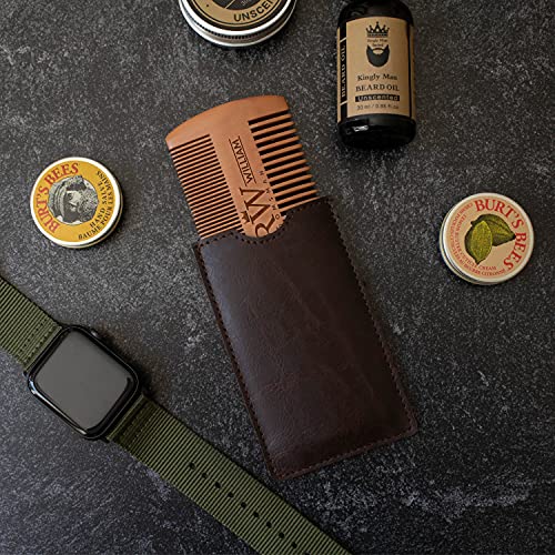 Single, Groomsmen Gifts for Wedding, Personalized Groomsmen Beard Comb w/ Lea...