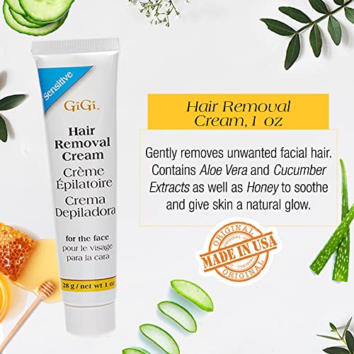 GiGi Hair Removal Cream for Face with Slow Grow Soothing Cream, 2-step Hair R...