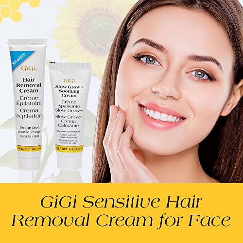 GiGi Hair Removal Cream for Face with Slow Grow Soothing Cream, 2-step Hair R...