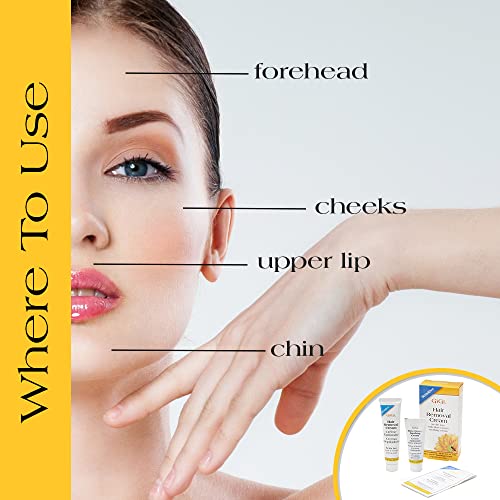 GiGi Hair Removal Cream for Face with Slow Grow Soothing Cream, 2-step Hair R...
