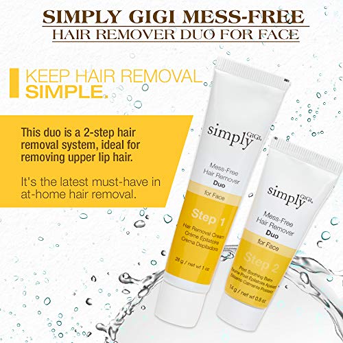 Simply GiGi Mess-Free Facial Hair Removal Cream and Soothing Balm Duo, For Al...