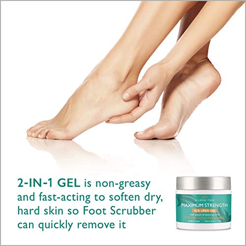 Callus Remover Gel + Foot Scrubber Kit - Pedicure Tools for Dry Cracked Heels