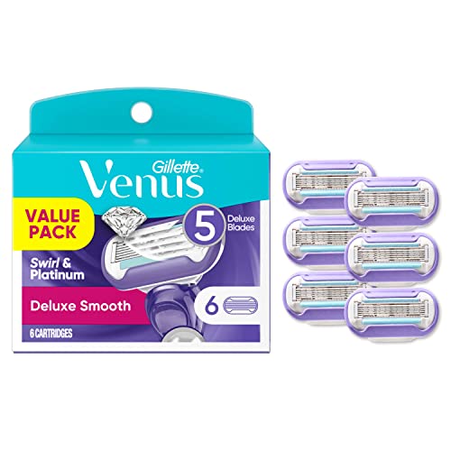 Gilette Venus Extra Smooth Five-Bladed Razor Cartridge Refills, Razors for Wo...