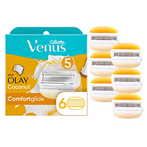 Gillette Venus ComfortGlide Womens Razor Blade Refills, 6 Count, Infused with...