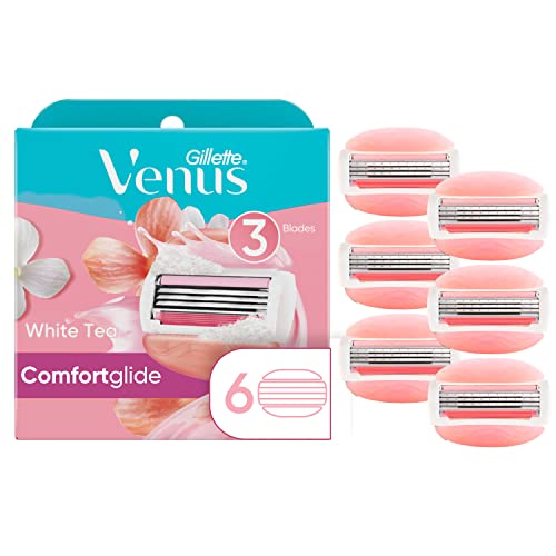 Gillette Venus ComfortGlide Womens Razor Blade Refills, 6 Count, White Tea Sc...