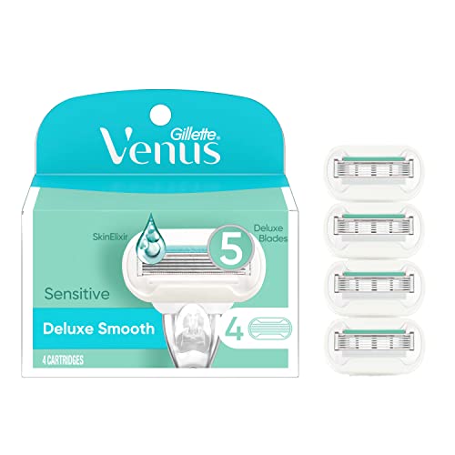 Gillette Venus Extra Smooth Sensitive Womens Razor Blade Refills, 4 Count, De...