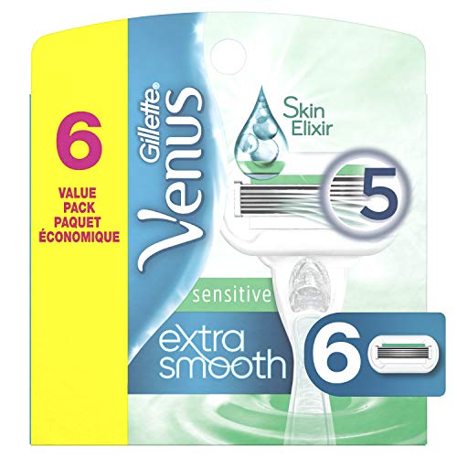 Gillette Venus Extra Smooth Sensitive Womens Razor Blade Refills, 6 Count, De...