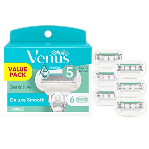 Gillette Venus Extra Smooth Sensitive Womens Razor Blade Refills, 6 Count, De...