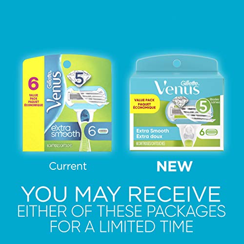 Gillette Venus Extra Smooth Womens Razor Blade Refills, 6 Count, Designed for...