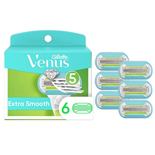 Gillette Venus Extra Smooth Womens Razor Blade Refills, 6 Count, Designed for...