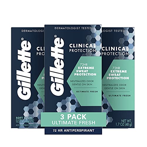 Gillette Antiperspirant Deodorant for Men, Clinical Soft Solid, Ultimate Fres...