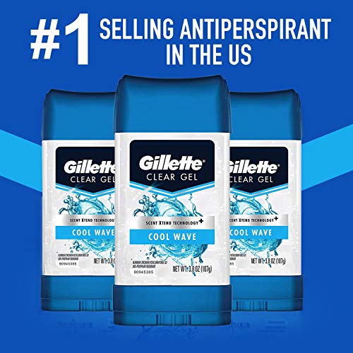 Gillette Antiperspirant Deodorant for Men, Cool Wave Scent, Clear Gel, 3.8 Oz...