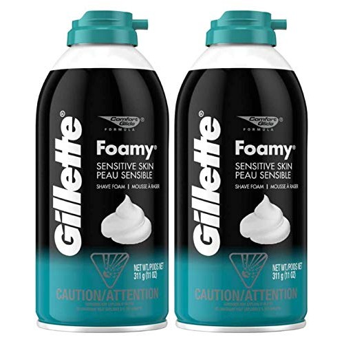 Gillette Foamy Shave Foam Sensitive 11 Ounce (325ml) (2 Pack)
