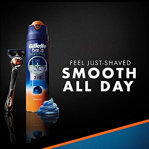 Gillette Fusion ProGlide Sensitive 2 in 1 Shave Gel, Ocean Breeze, 6 Ounce (P...