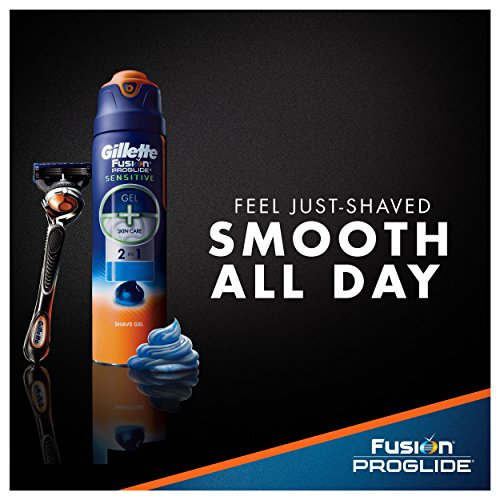Gillette Fusion ProGlide Sensitive 2 in 1 Shave Gel, Ocean Breeze, 6 Ounce (P...