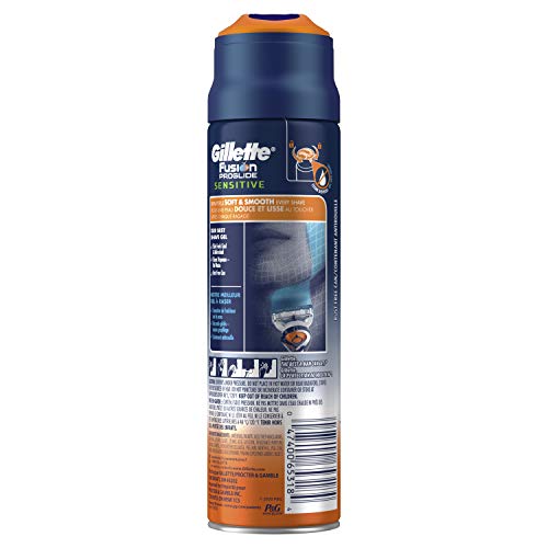 Gillette Fusion ProGlide Sensitive 2 in 1 Shave Gel, Ocean Breeze Ocean Breez...