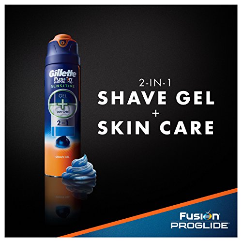 Gillette Fusion ProGlide Sensitive 2 in 1 Shave Gel, Ocean Breeze Ocean Breez...