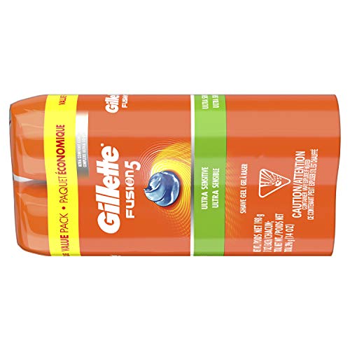 Gillette Fusion Ultra Sensitive Hydra Gel Men's Shave Gel Twin Pack, 14 Oz, 2...