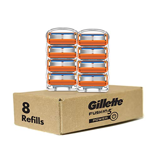 Gillette Fusion5 Power Mens Razor Blade Refills, 8 Count, Lubrastrip for a Mo...