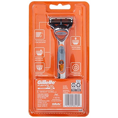 Gillette Fusion5 Power Razors for Men, 1 Gillette Razor, 1 Razor Blade Refill...
