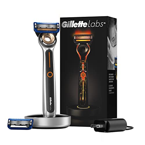 Gillette Heated Mens Razor by GilletteLabs, Deluxe Starter Shaving Kit for Me...