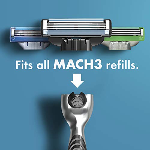 Gillette Mach3 Razors for Men, 1 Gillette Razor, 4 Razor Blade Refills