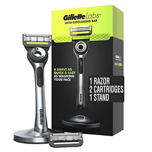 Gillette Mens Razor with Exfoliating Bar by GilletteLabs, Shaving Kit for Men...