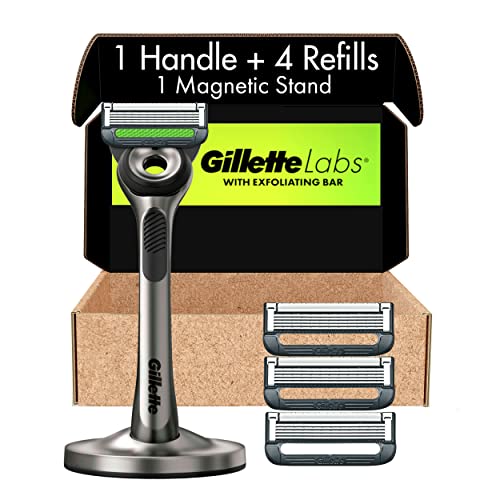 Gillette Mens Razor with Exfoliating Bar by GilletteLabs, Shaving Kit for Men...
