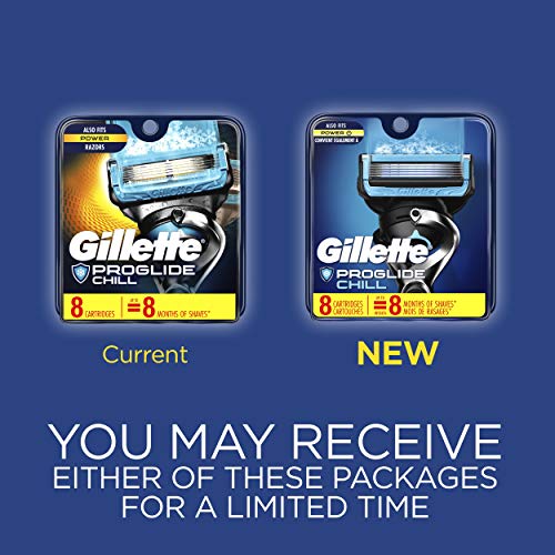Gillette ProGlide Chill Mens Razor Blade Refills, 8 Count, Cooling Technology...