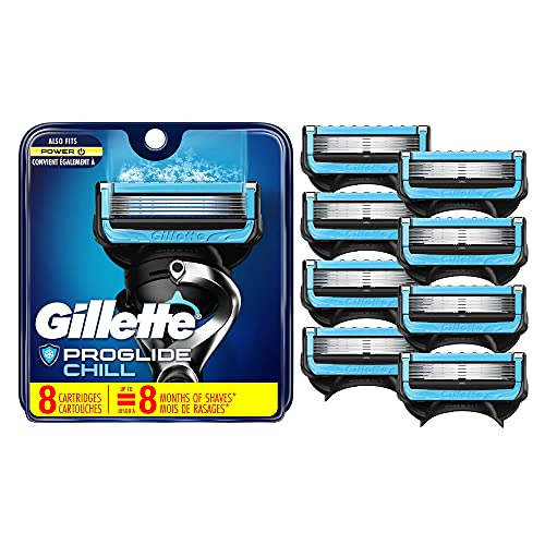 Gillette ProGlide Chill Mens Razor Blade Refills, 8 Count, Cooling Technology...