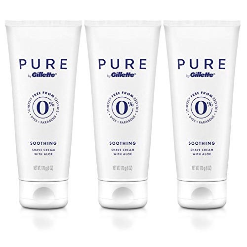 Gillette PURE Soothing Shaving Cream with Aloe, Pack of 3, 6oz each