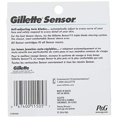 Gillette Sensor Men's Razor Blades – 10 Refills