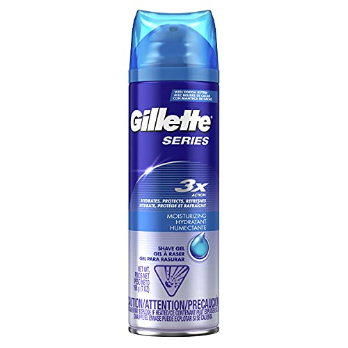 Gillette Series 3X Moisturizing Shave Gel, 6 Count, 7oz Each, Lubrication to ...