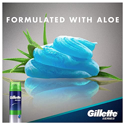 Gillette Series 3X Sensitive Shave Gel, 6 Count, 7oz Each, Hydrates, Protects...