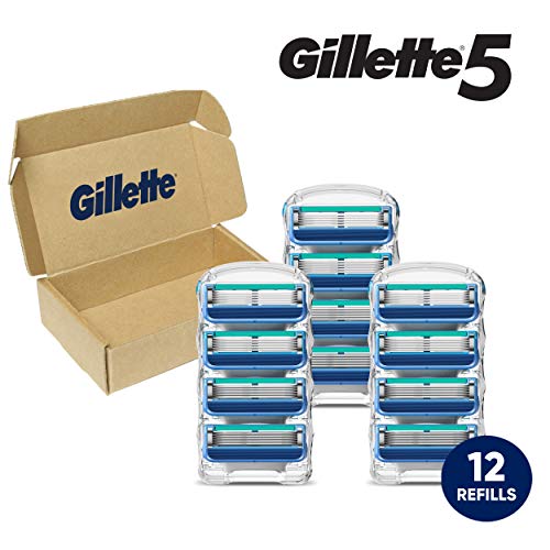 Gillette5 Mens Razor Blade Refills, 12 Count, Lubrastrip for a More Comfortab...