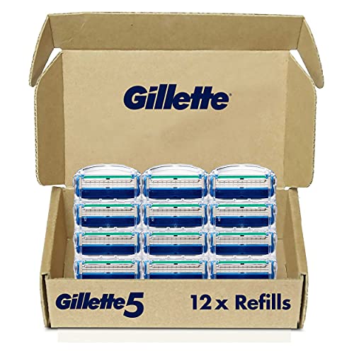 Gillette5 Mens Razor Blade Refills, 12 Count, Lubrastrip for a More Comfortab...