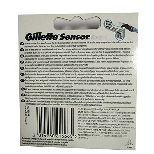 Gíllette Sensor Excel Razor Refill Cartridges 20 Count