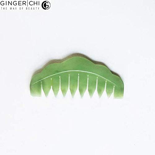 GingerChi Jade Comb for Head Massage Natural Guasha Stone Scraping Hair Comb ...