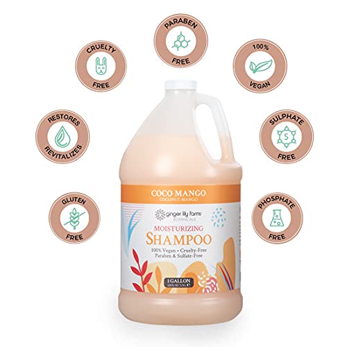 Ginger Lily Farms Botanicals Moisturizing Shampoo for All Hair Types, Coco Ma...