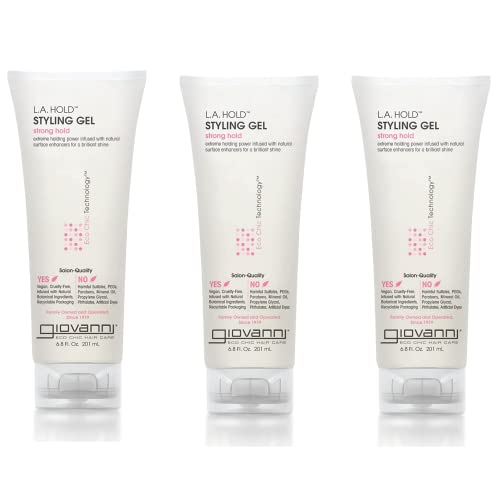 GIOVANNI L.A. Hold Styling Gel, 6.8 oz. Extreme Hold Surface Enhancers, Light...
