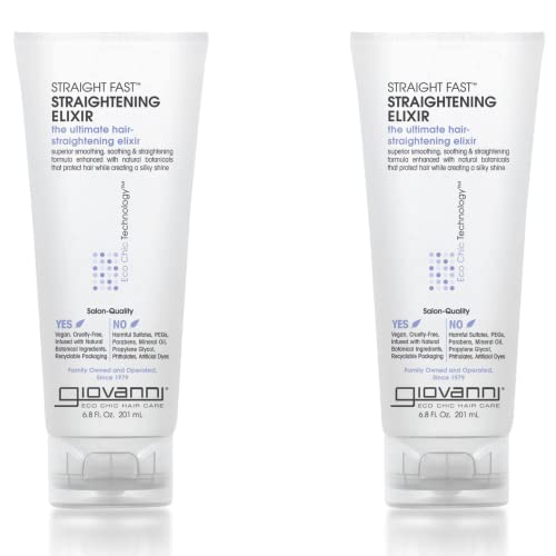 GIOVANNI Straight Fast Straightening Elixir, 6.8 oz. Ultimate Hair Straighten...