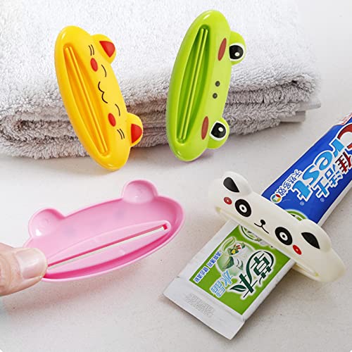 4 Pack Toothpaste Squeezer,Cartoon Frog/Panda/Tiger/Pig Tube Squeezer Tool Di...