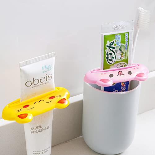 4 Pack Toothpaste Squeezer,Cartoon Frog/Panda/Tiger/Pig Tube Squeezer Tool Di...