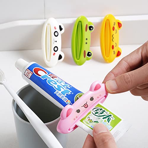 4 Pack Toothpaste Squeezer,Cartoon Frog/Panda/Tiger/Pig Tube Squeezer Tool Di...