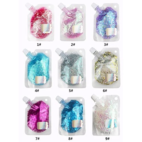 GL-Turelifes Body Glitter Gel, Easy to Apply&Remove 25g Mermaid Sequins Chunk...