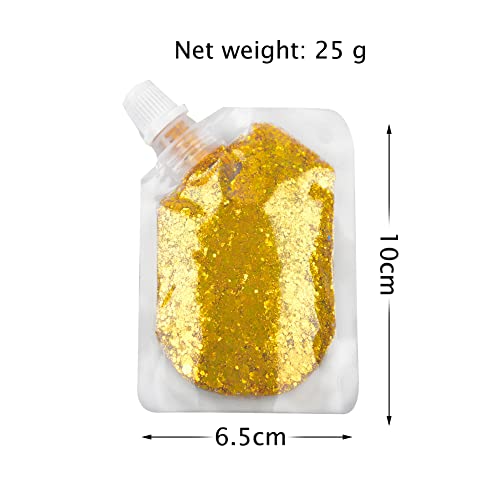 GL-Turelifes Body Glitter Gel, Easy to Apply&Remove 25g Mermaid Sequins Chunk...